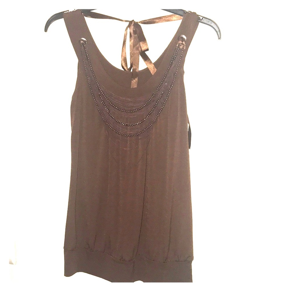 Brown Beaded Shirt